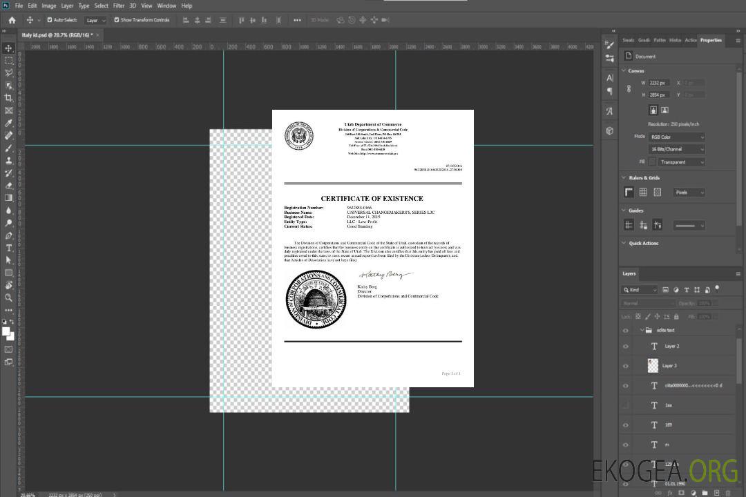 Certificat de bonne réputation USA Utah template Certificat de bonne réputation USA Utah template